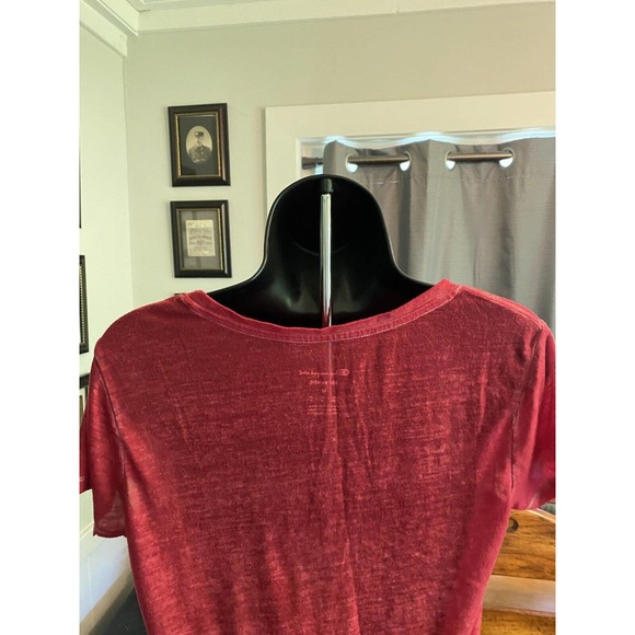 Womens Champion Authentic Red Burnout Logo V Neck T Shirt Sz Med EUC - Picture 5 of 9